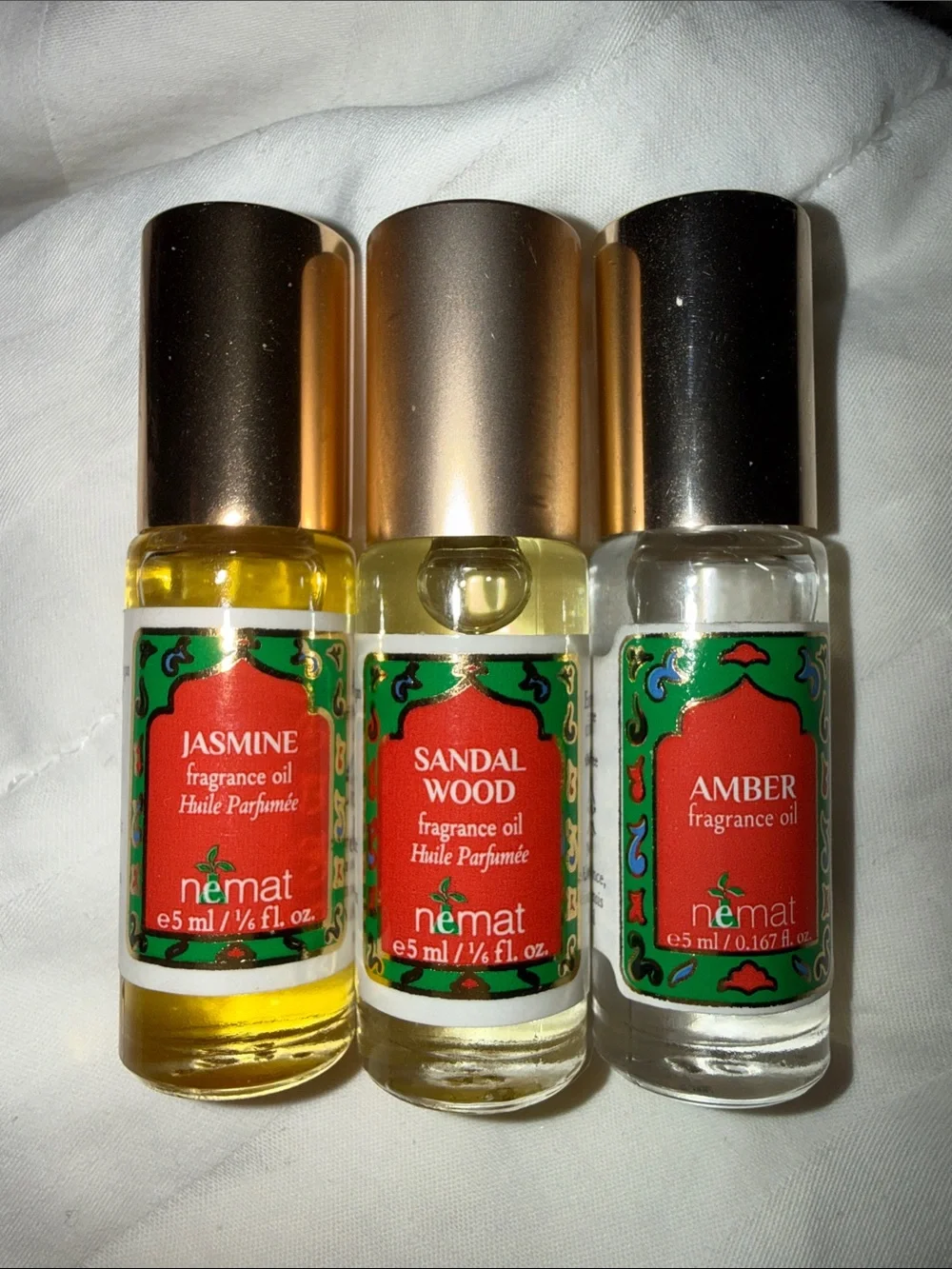NEMAT bundle: Jasmine, Sandalwood & Amber Fragrance Oil — brand new
